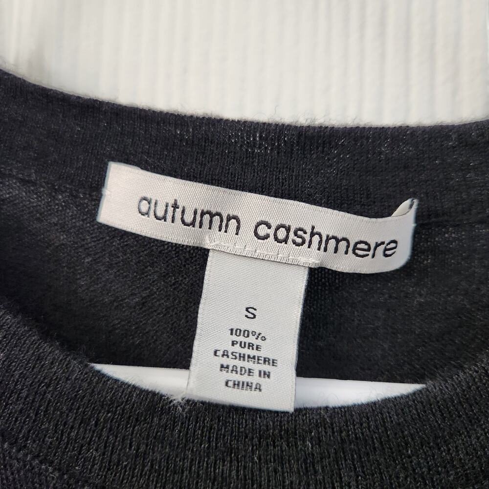 Autumn Cashmere 100% Cashmere Breton Stripe Sleeveless Swing Dress In Coal S - Picture 3 of 6